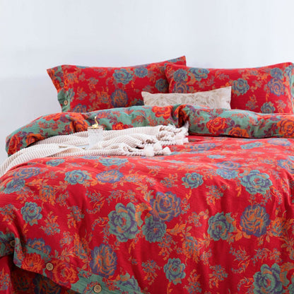 Biancheria da letto in garza di puro cotone Ownkoti Peony (4 pezzi) - image 1