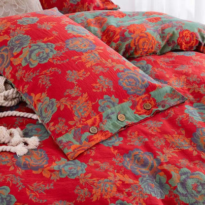 Biancheria da letto in garza di puro cotone Ownkoti Peony (4 pezzi) - image 4