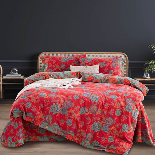 Biancheria da letto in garza di puro cotone Ownkoti Peony (4 pezzi) - Matrimoniale Grande - image 0