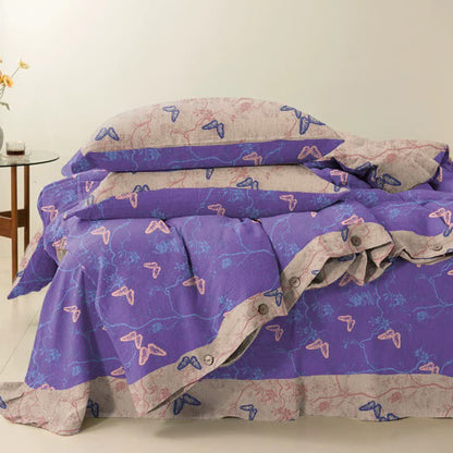 Set di biancheria da letto reversibile in cotone con farfalle Ownkoti (4 pezzi) - image 2