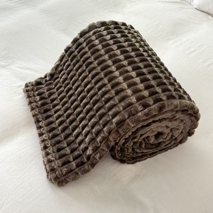 Coperta scozzese spessa e calda - Marrone chiaro - 200cm x 230cm - image 23