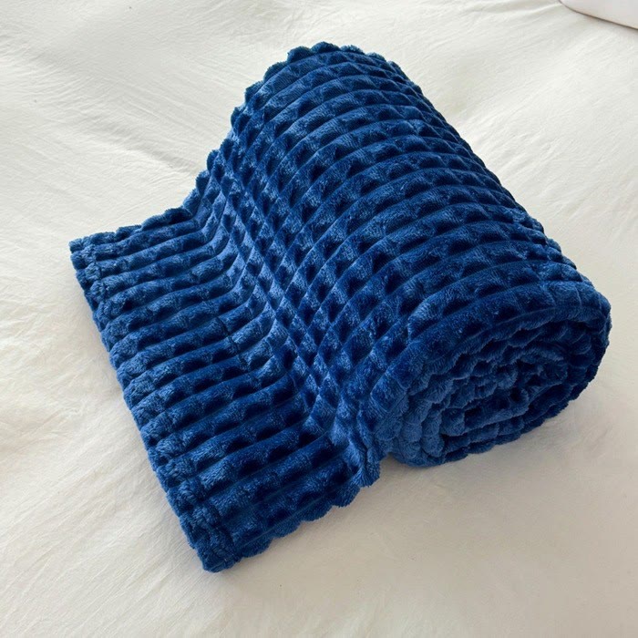 Coperta scozzese spessa e calda - Blu navy - 200cm x 230cm - image 26
