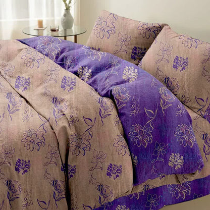 Set di biancheria da letto reversibile in cotone con motivo peonia artistica Ownkoti (4 pezzi) - image 7