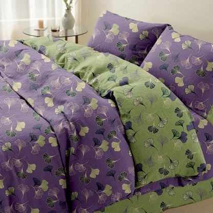 Set di biancheria da letto reversibile in cotone Ginkgo Ownkoti (4 pezzi) - image 3