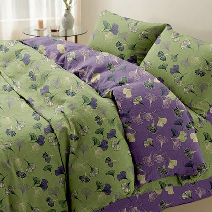 Set di biancheria da letto reversibile in cotone Ginkgo Ownkoti (4 pezzi) - image 7