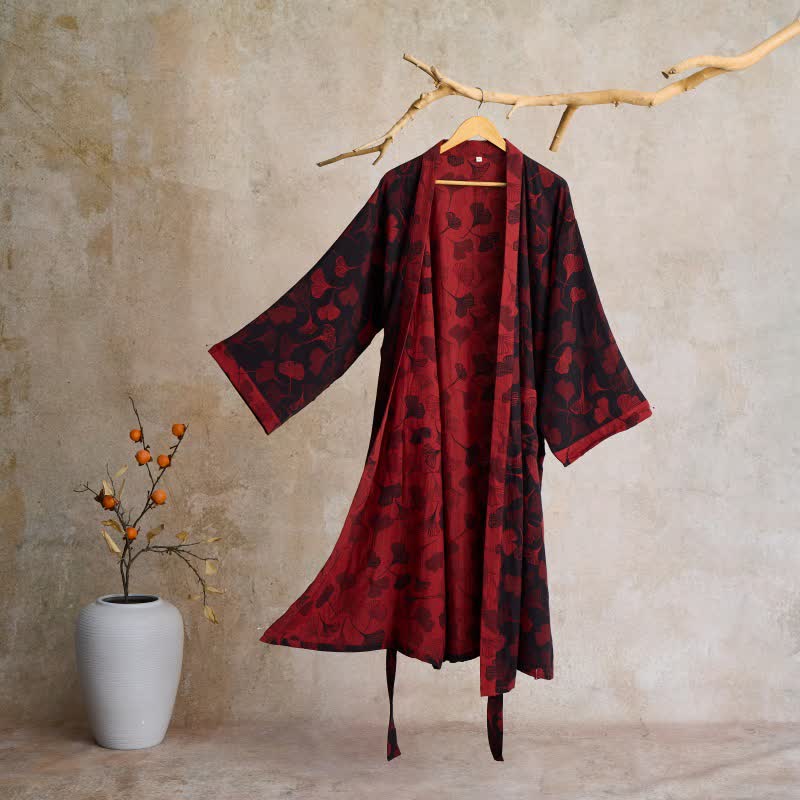 Kimono in garza di cotone Ginkgo Biloba - image 22