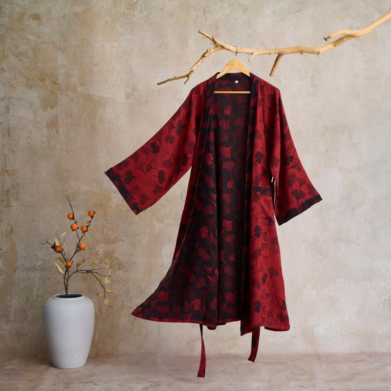 Kimono in garza di cotone Ginkgo Biloba - image 14