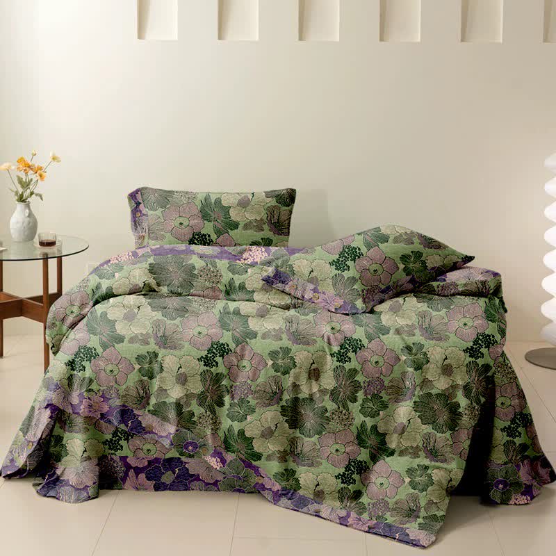 Set di biancheria da letto reversibile in cotone con fiori di pesco Ownkoti (4 pezzi) - image 5