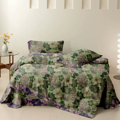 Set di biancheria da letto reversibile in cotone con fiori di pesco Ownkoti (4 pezzi) - image 5