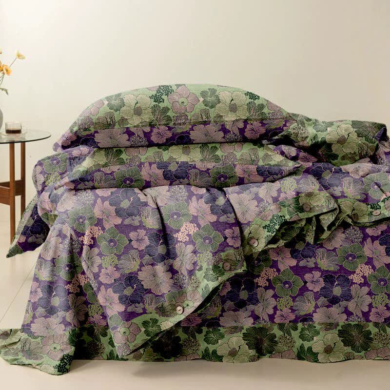 Set di biancheria da letto reversibile in cotone con fiori di pesco Ownkoti (4 pezzi) - image 2
