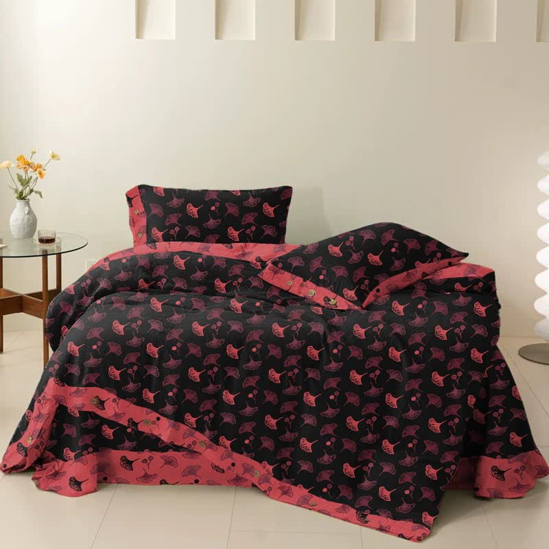 Set di biancheria da letto in garza di cotone Ginkgo Timeless Ownkoti (4 pezzi) - image 1