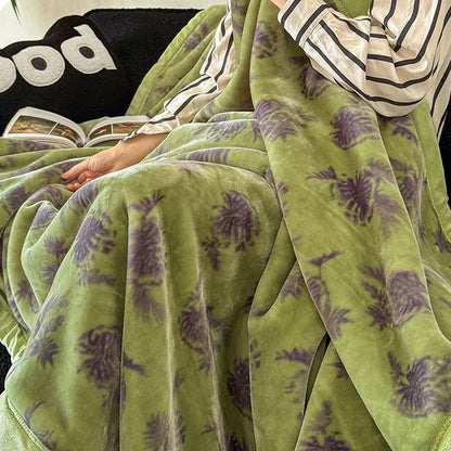 Coperta in flanella con foglie tropicali - image 2