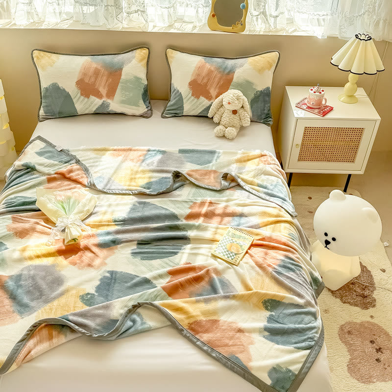 Coperta di peluche geometrica moderna ad acquerello - image 0