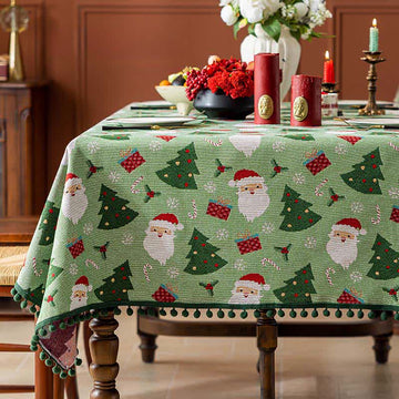 Tovaglia natalizia con stampa regalo albero di Babbo Natale Ownkoti - 140cm x 260cm - image 0