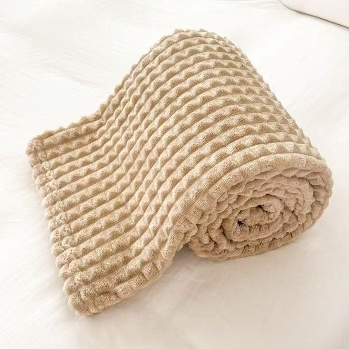 Coperta scozzese spessa e calda - Cammello - 200cm x 230cm - image 17