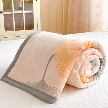 Coperta calda e accogliente con foglie di ginkgo - image 2