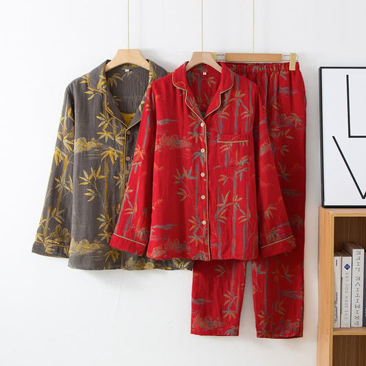 Ownkoti - Pigiama coordinato in garza di cotone e bambù per coppie - image 0