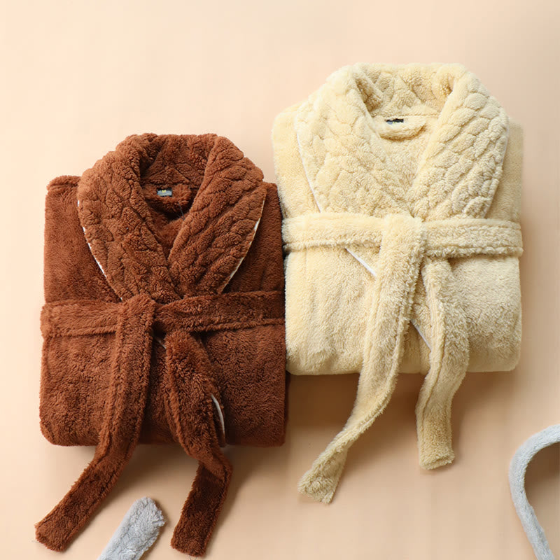 Accappatoio lungo di lusso in pile a doppio strato - image 7