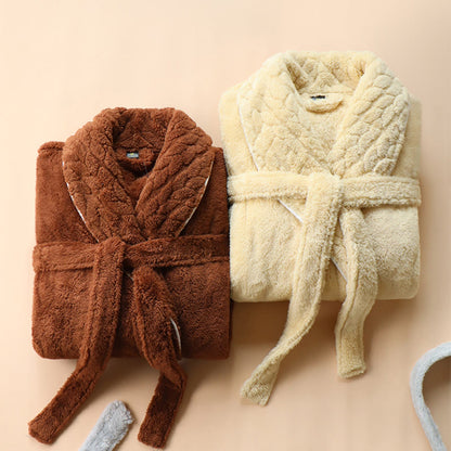 Accappatoio lungo di lusso in pile a doppio strato - image 7