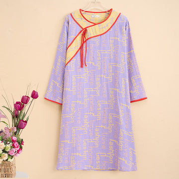 Camicia da notte vintage in cotone taglie forti Ownkoti - 5XL - image 0