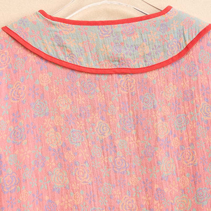 Camicia da notte in garza di cotone rosa Ownkoti Plus Size - image 6