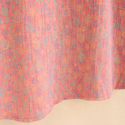 Camicia da notte in garza di cotone rosa Ownkoti Plus Size - image 7