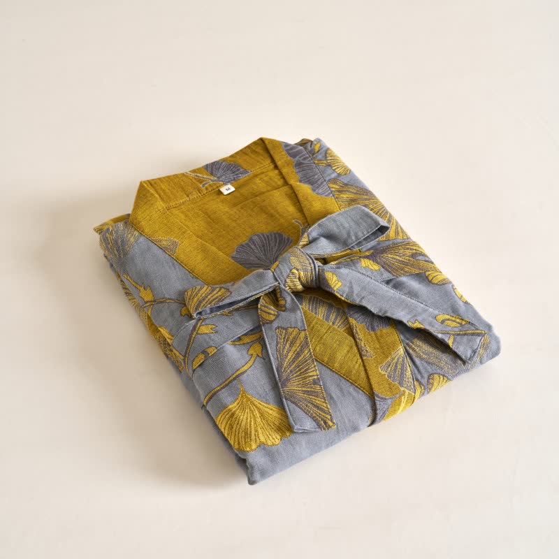 Kimono in garza di cotone e ginkgo - image 35