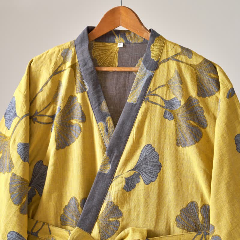 Kimono in garza di cotone e ginkgo - image 13