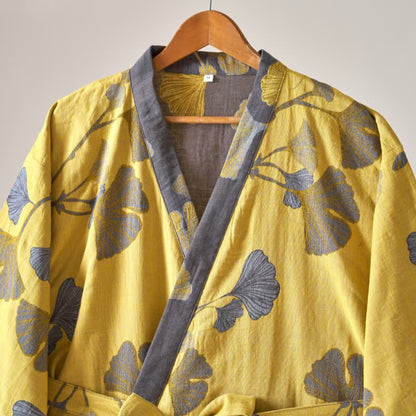 Kimono in garza di cotone e ginkgo - image 13