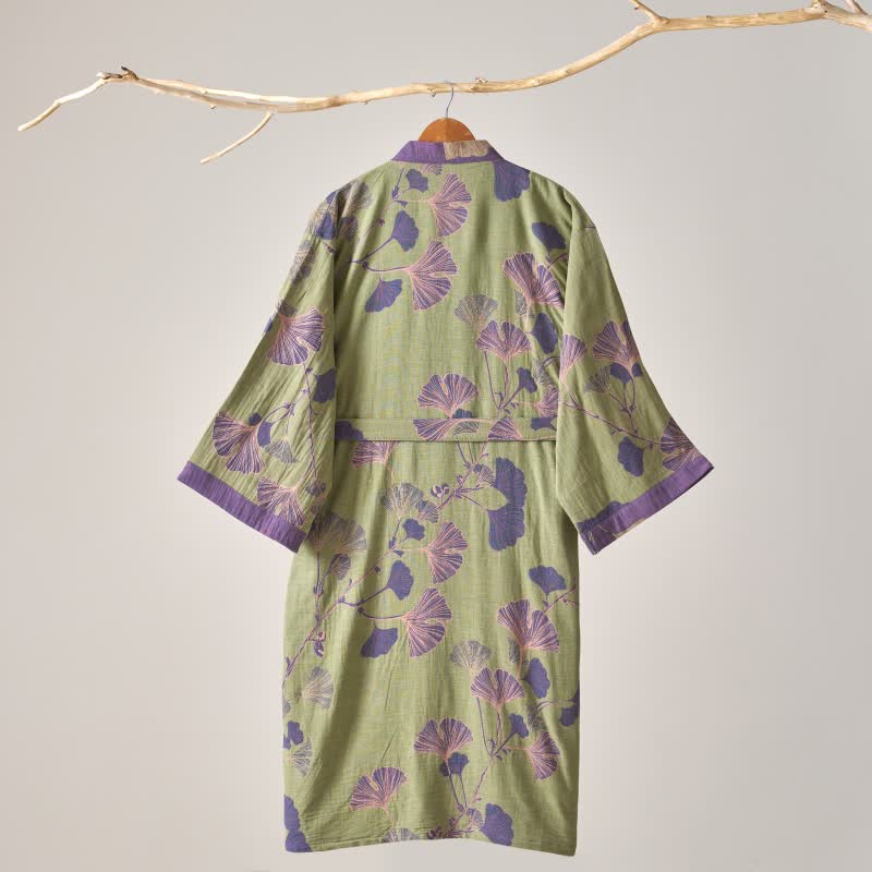 Kimono in garza di cotone e ginkgo - image 19