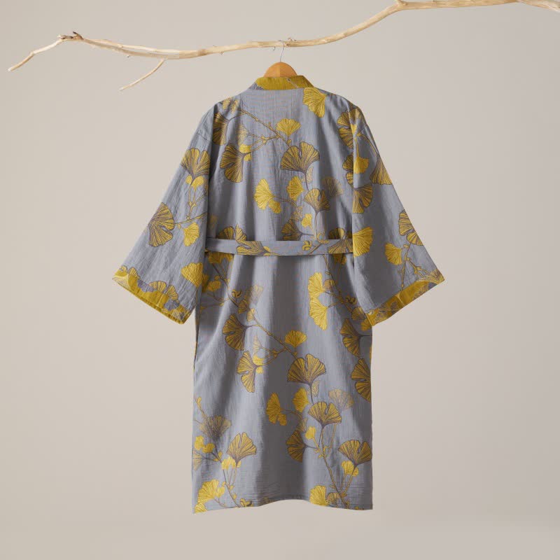 Kimono in garza di cotone e ginkgo - image 34