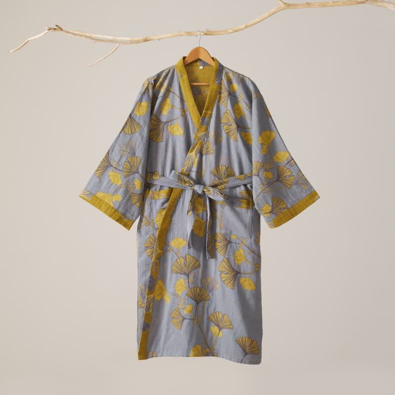 Kimono in garza di cotone e ginkgo - image 33