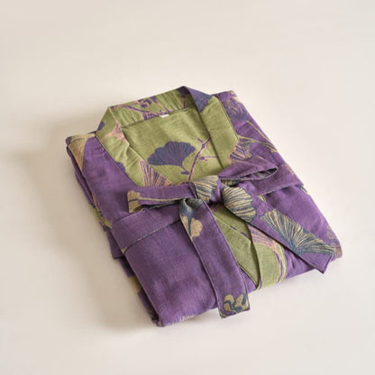 Kimono in garza di cotone e ginkgo - image 5