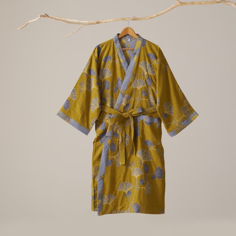Kimono in garza di cotone e ginkgo - image 41
