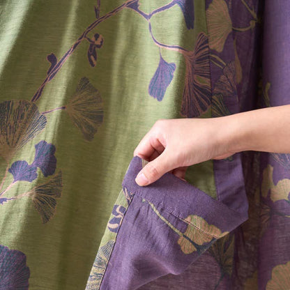 Kimono in garza di cotone e ginkgo - image 23