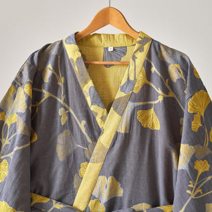 Kimono in garza di cotone e ginkgo - image 29