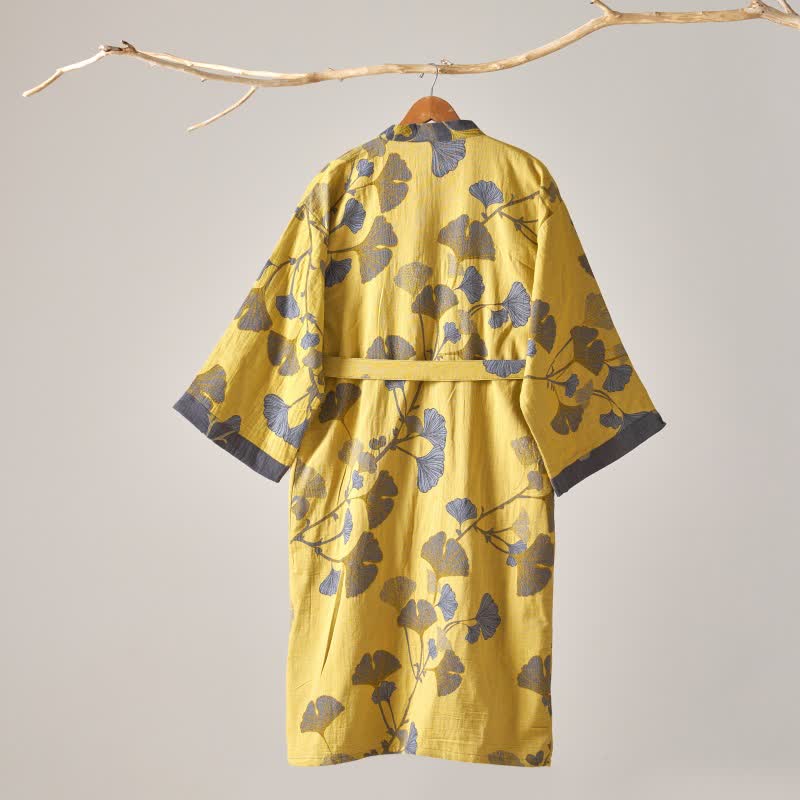 Kimono in garza di cotone e ginkgo - image 12