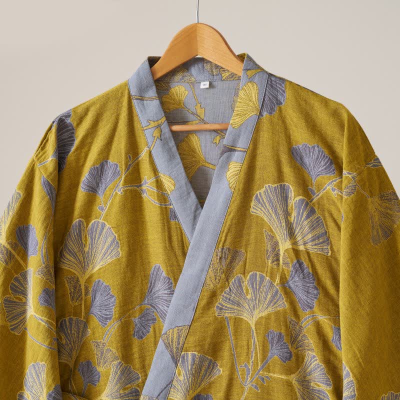 Kimono in garza di cotone e ginkgo - image 44
