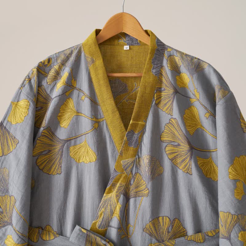 Kimono in garza di cotone e ginkgo - image 36