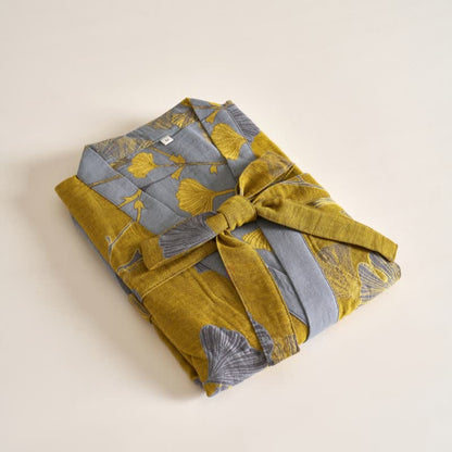 Kimono in garza di cotone e ginkgo - image 43