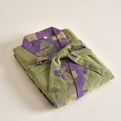Kimono in garza di cotone e ginkgo - image 20