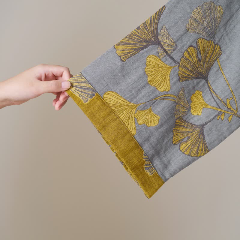 Kimono in garza di cotone e ginkgo - image 38