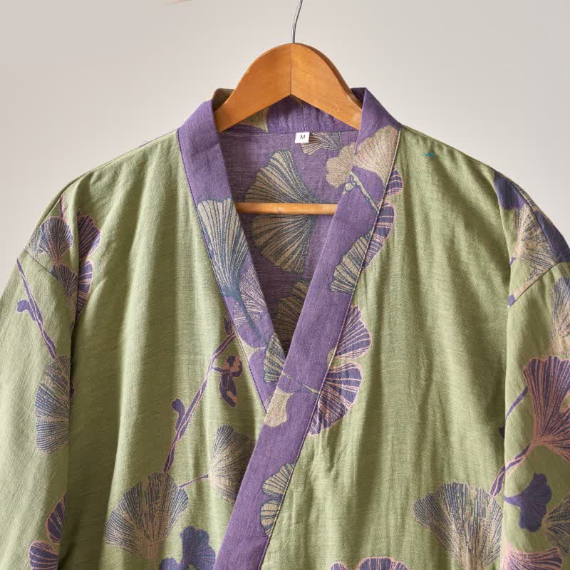 Kimono in garza di cotone e ginkgo - image 21