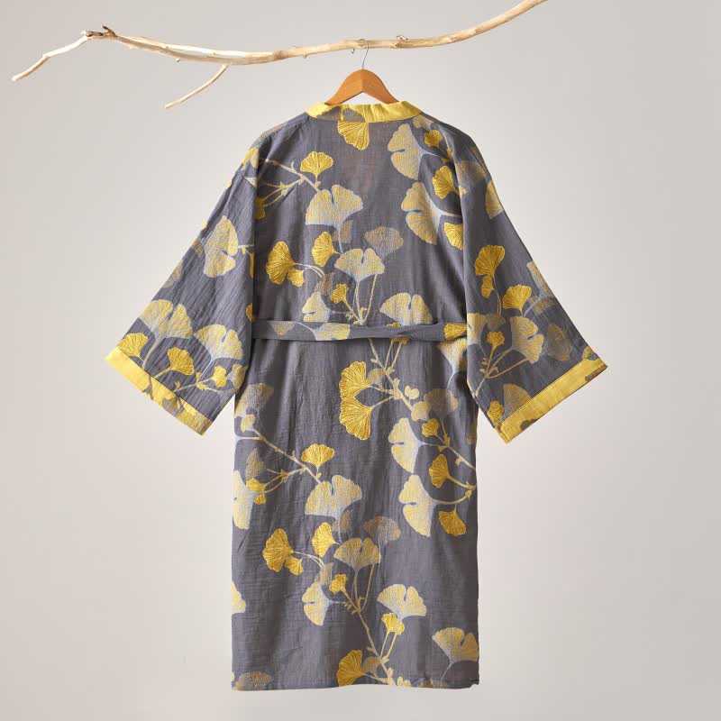 Kimono in garza di cotone e ginkgo - image 28