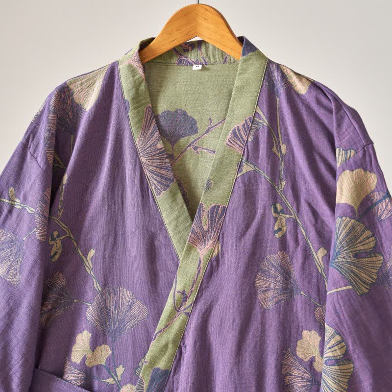 Kimono in garza di cotone e ginkgo - image 6