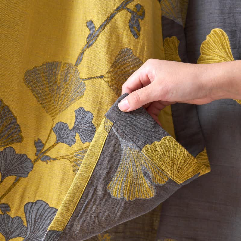 Kimono in garza di cotone e ginkgo - image 14