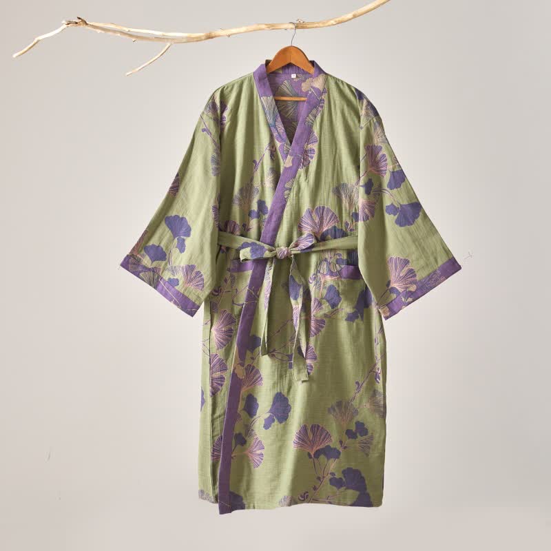 Kimono in garza di cotone e ginkgo - image 18