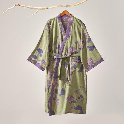 Kimono in garza di cotone e ginkgo - image 18