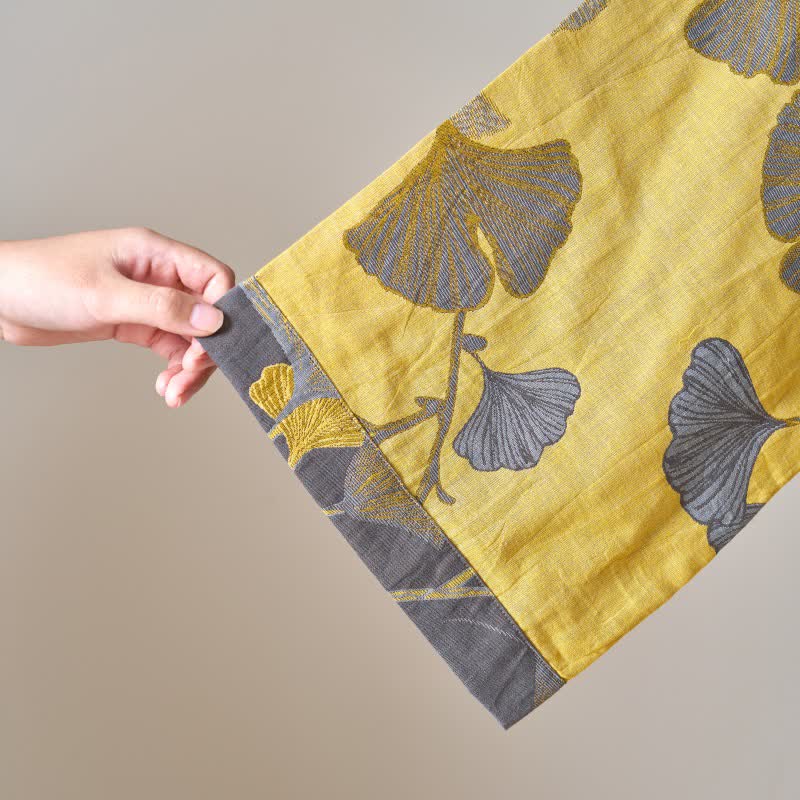 Kimono in garza di cotone e ginkgo - image 15