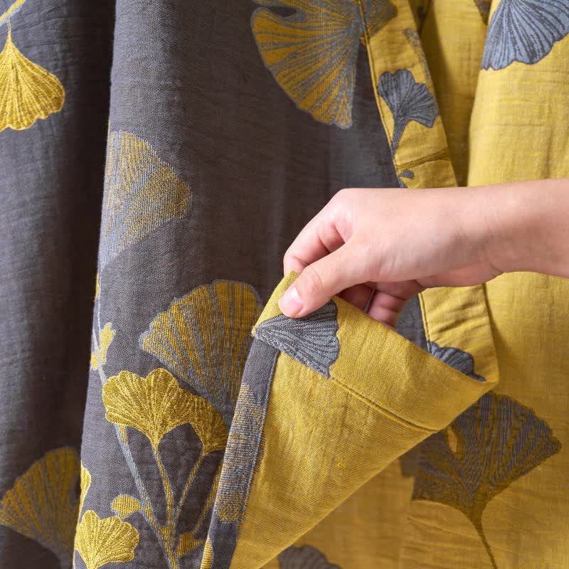 Kimono in garza di cotone e ginkgo - image 30